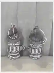 Серый елочная игрушка новогодняя, ёлочное украшение, подвеска, деревянная игрушка 2 шт