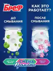Туалетный блок Бреф Смена Аромата Цветущая яблоня - Лотос, 3 блока (150г)