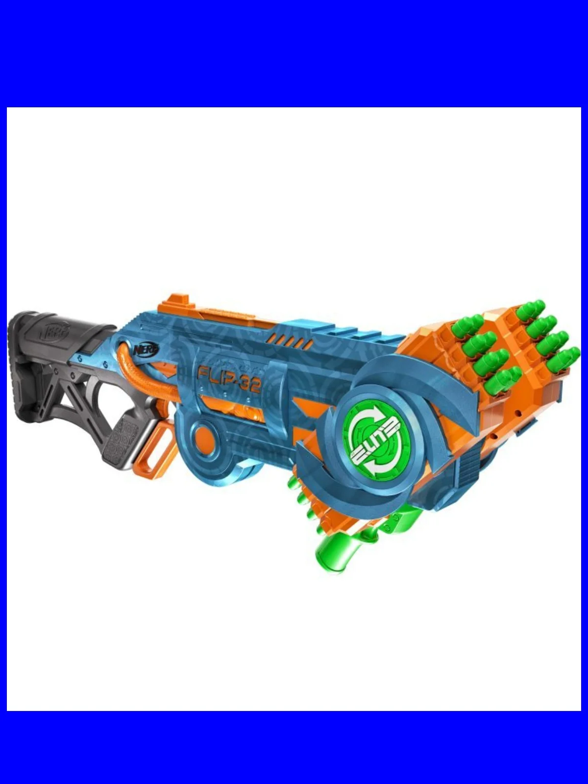 Голубой бластер Nerf Elite 2.0 - Flipshots Flip-32, детям 8+, подарок на новый год