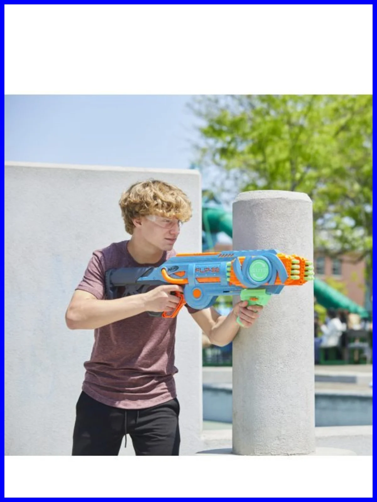 Голубой бластер Nerf Elite 2.0 - Flipshots Flip-32, детям 8+, подарок на новый год