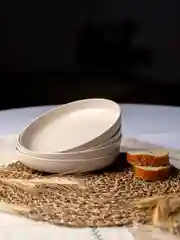 Бежевый тарелки многоразовые пластиковые