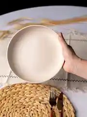 Бежевый тарелки многоразовые пластиковые
