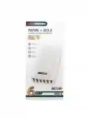 Белый сетевое зарядное устройство MRMPW H5013 65W, 5 x USB, 1 x Type-C, PD20W