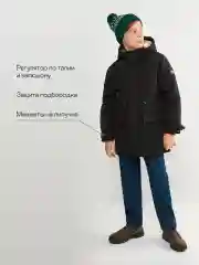 Черный куртка детская для мальчиков Acoola Gurney2, черная, с капюшоном