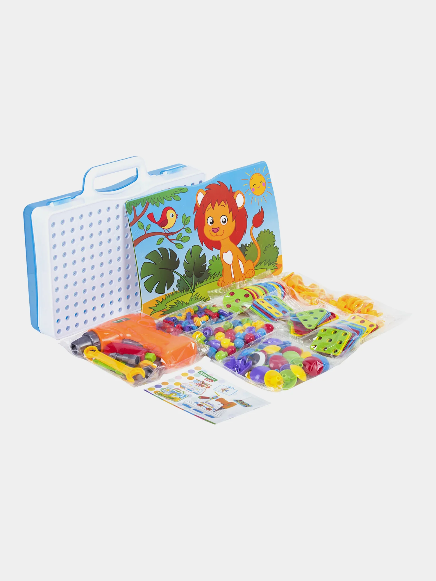 Конструктор с шуруповертом, развивающий подарок 247 деталей, BRAUBERG KIDS, 665204