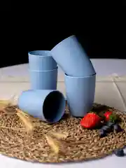 Голубой экостаканы многоразовые из пшеницы