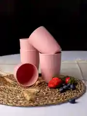 Розовый экостаканы многоразовые из пшеницы