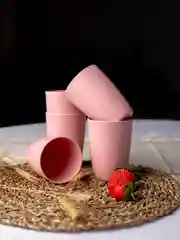 Розовый экостаканы многоразовые из пшеницы
