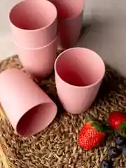 Розовый экостаканы многоразовые из пшеницы