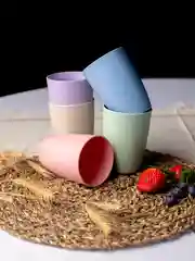 Разноцветный экостаканы многоразовые из пшеницы