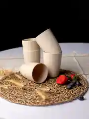 Бежевый экостаканы многоразовые из пшеницы