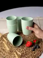 Зеленый экостаканы многоразовые из пшеницы