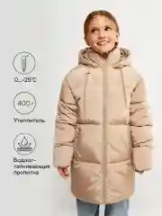 Бежевый куртка детская Acoola Mudras, для девочек, бежевая клетка