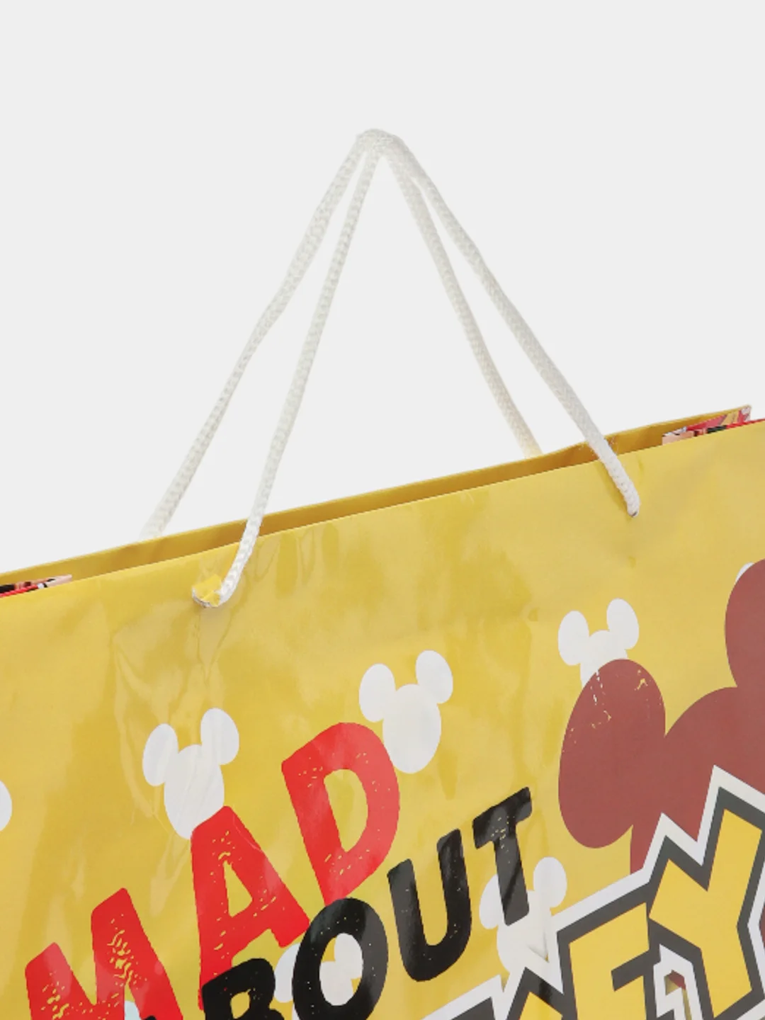 Mickey Mouse. Пакет подарочный большой (желтый с паттерном), 330*455*100 мм