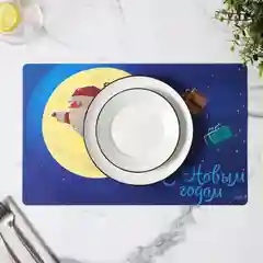 Индиго салфетка сервировочная, на стол, салфетка под приборы, плейсмат, 1 штука