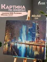 Раскраска-картина антистресс по номерам, цифрам 40х50 см, "Москва-сити", 662890