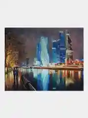 Раскраска-картина антистресс по номерам, цифрам 40х50 см, "Москва-сити", 662890