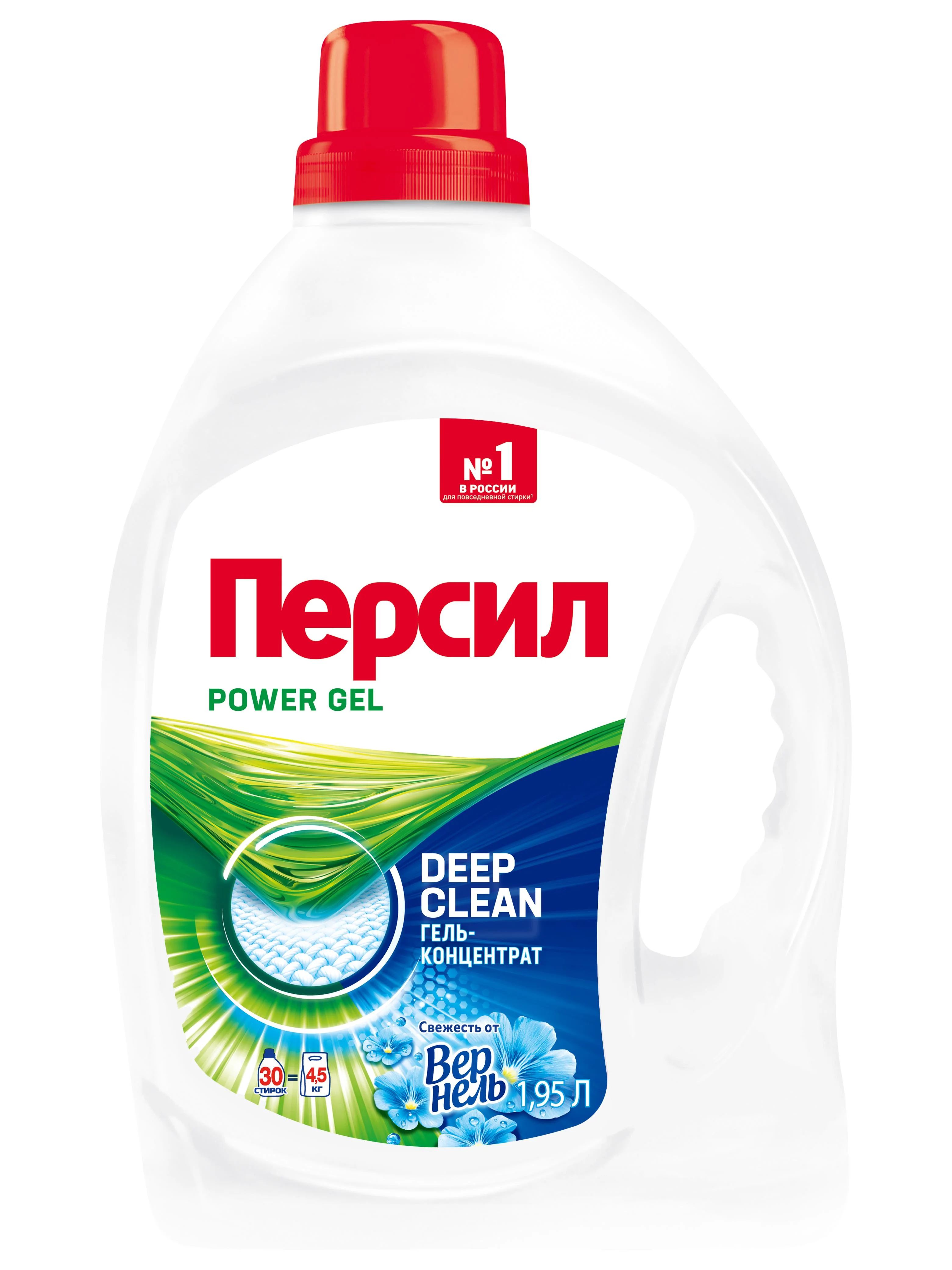 Гель для стирки Персил Свежесть от Вернель для белого, 1,95л, 30 стирок