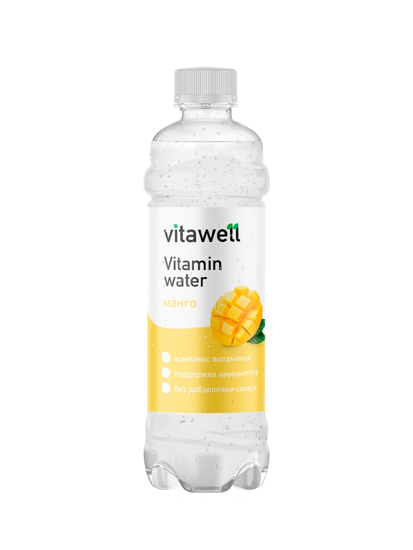 Напиток безалкогольный слабогазированный Fitness Food Factory "Vitawell", манго, 500мл