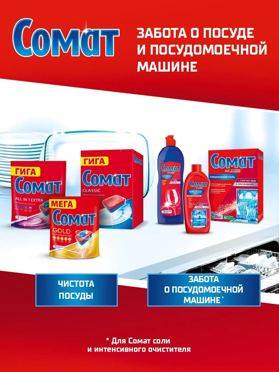 Таблетки для посудомоечной машины Сомат Голд, 70 таблеток