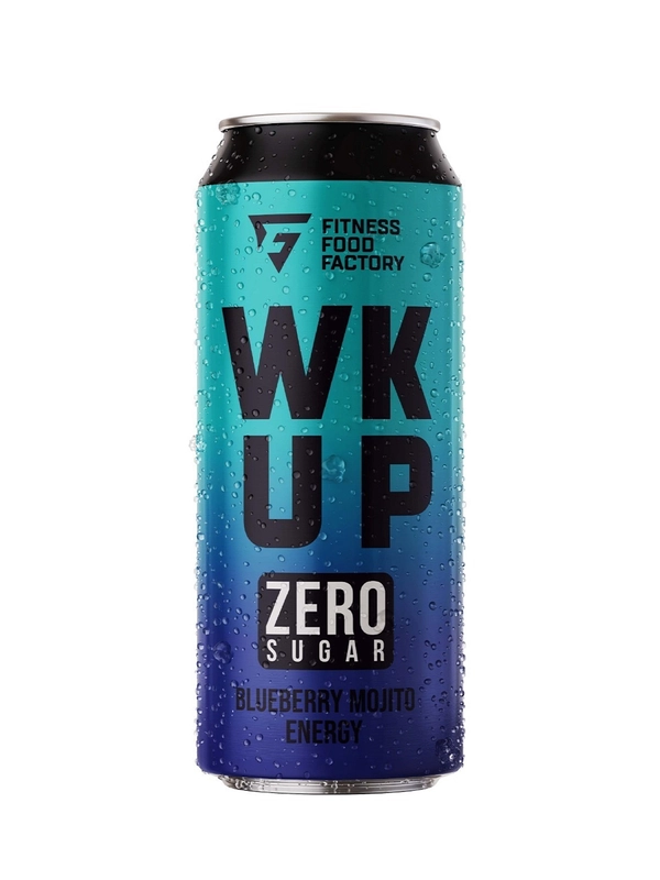 Тонизирующий безалкогольный напиток Fitness Food Factory WK UP, 450 мл, Черничный мохито