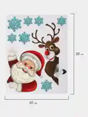 Наклейки на окно новогодние, декор для дома на новый год, Золотая Сказка, 591179