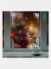 Наклейка для окон многоразовая 30*38см "В снежном лесу", 4 дизайна ассорти, Золотая Сказка, 591926