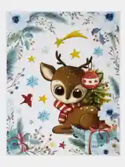 Наклейка для окон многоразовая 30*38см "В снежном лесу", 4 дизайна ассорти, Золотая Сказка, 591926