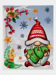 Наклейка для окон многоразовая 30*38см "В снежном лесу", 4 дизайна ассорти, Золотая Сказка, 591926