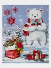 Наклейка для окон многоразовая 30*38см "В снежном лесу", 4 дизайна ассорти, Золотая Сказка, 591926