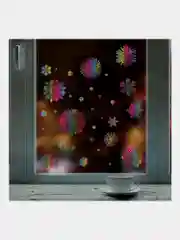 Наклейки на окно новогодние многоразовые, декор на новый год, Золотая Сказка, 591929