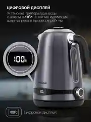 Чайник электрический Hyundai HYK-S4800, 2200 Вт, фиолетовый и черный