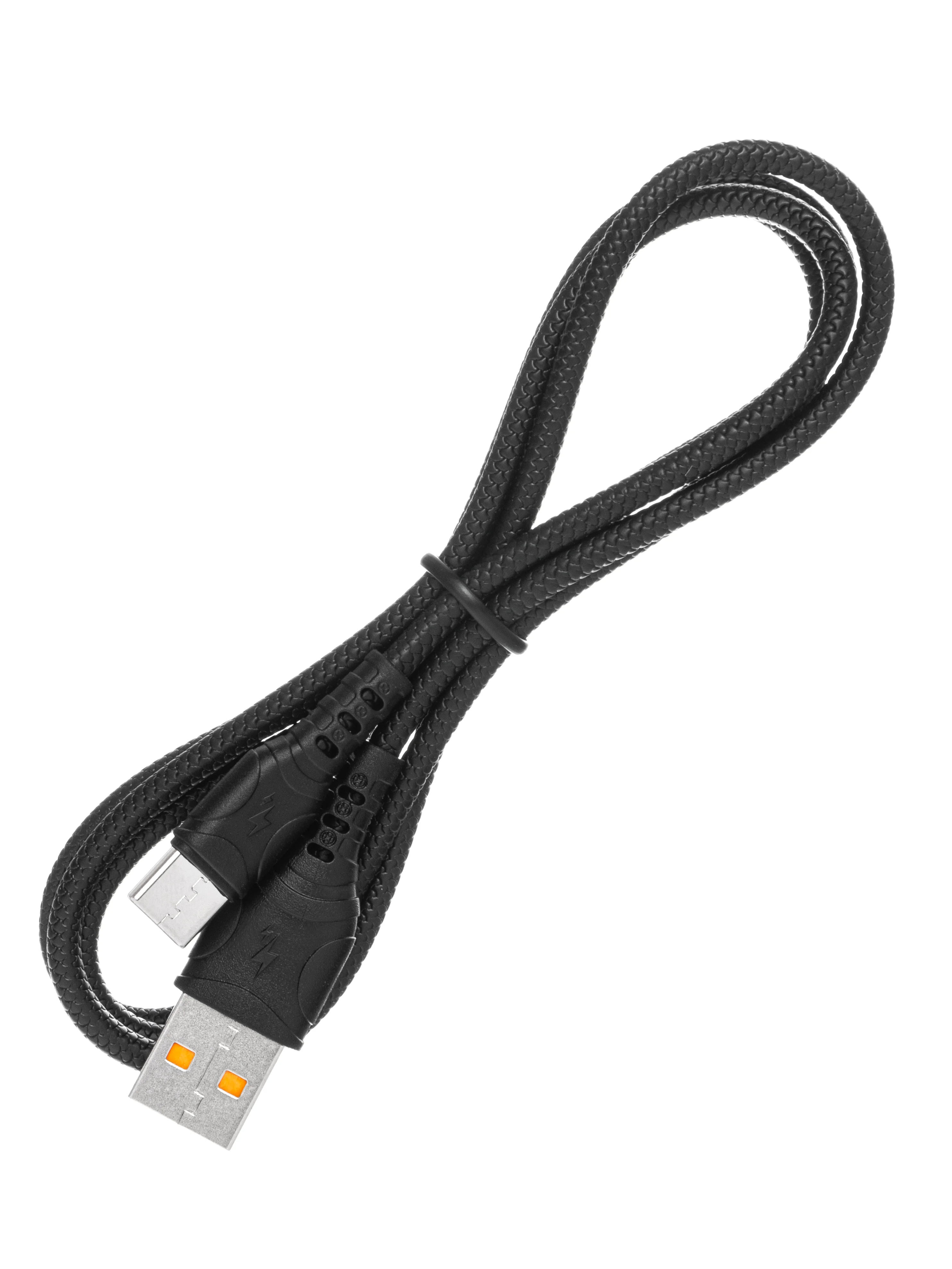 Черный кабель USB на Type-C "GFPower 06T", 1 метр, 2.4 A, ПВХ