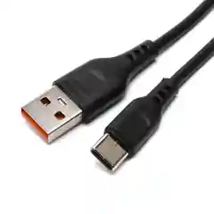 Черный кабель USB на Type-C "GFPower 01T", 1 метр, 2.4A, ПВХ, Android