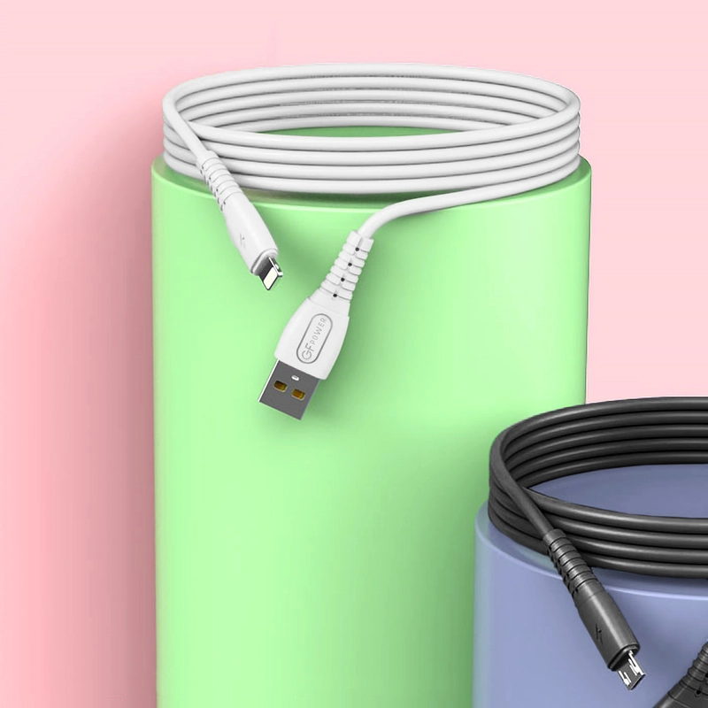 Кабель USB на Micro-USB "GFPower 07M", 1 метр, 2.4A, силикон, Android