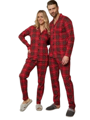 Пижама со штанами клетчатая семейная хлопок Family Look новогодняя для мужчин и женщин