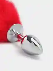 Красный анальная пробка хвост, анальная пробка металлическая, анальная пробка с хвостиком