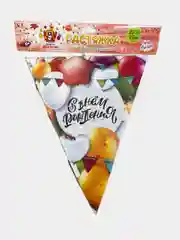 Гастяжка на ленте "С Днём Рождения!", гирлянда, флажки на праздник