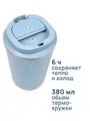 Термокружка MIKU 380 мл, голубая