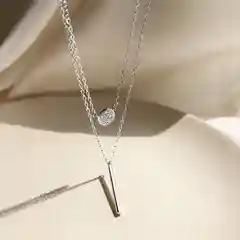 Серебряный двойная цепочка чокер с подвеской/кулоном Гвоздик