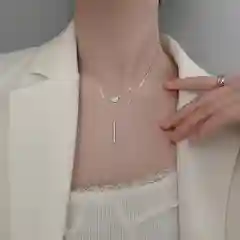 Серебряный двойная цепочка чокер с подвеской/кулоном Гвоздик