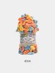 Оранжевый пряжа Alize Puffy Color, петельки большие, 100 г, 9 м