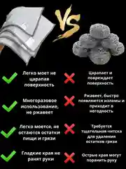 Сетка-Губки для мытья посуды. Скрабер для посуды. Тряпка металлическая для кухни