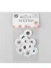Кнопки пришивные декоративные, 21 мм, 5 штук, цвет белый