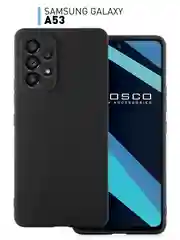 Черный чехол Rosco для Samsung Galaxy A53, матовый, силиконовый, тонкий, бортик вокруг камер