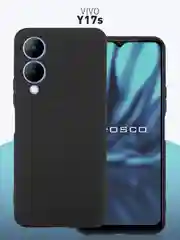 Черный чехол для Vivo Y17s силиконовый ROSCO тонкий матовый/прозрачный с бортиком-защитой камер