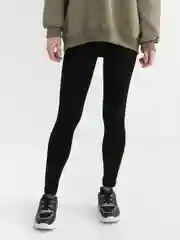 Черный лосины женские с мехом в рубчик бесшовные