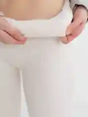Молочный лосины женские с мехом в рубчик бесшовные
