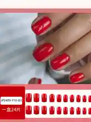 Красный накладные ногти, однотонные, дизайн ногтей