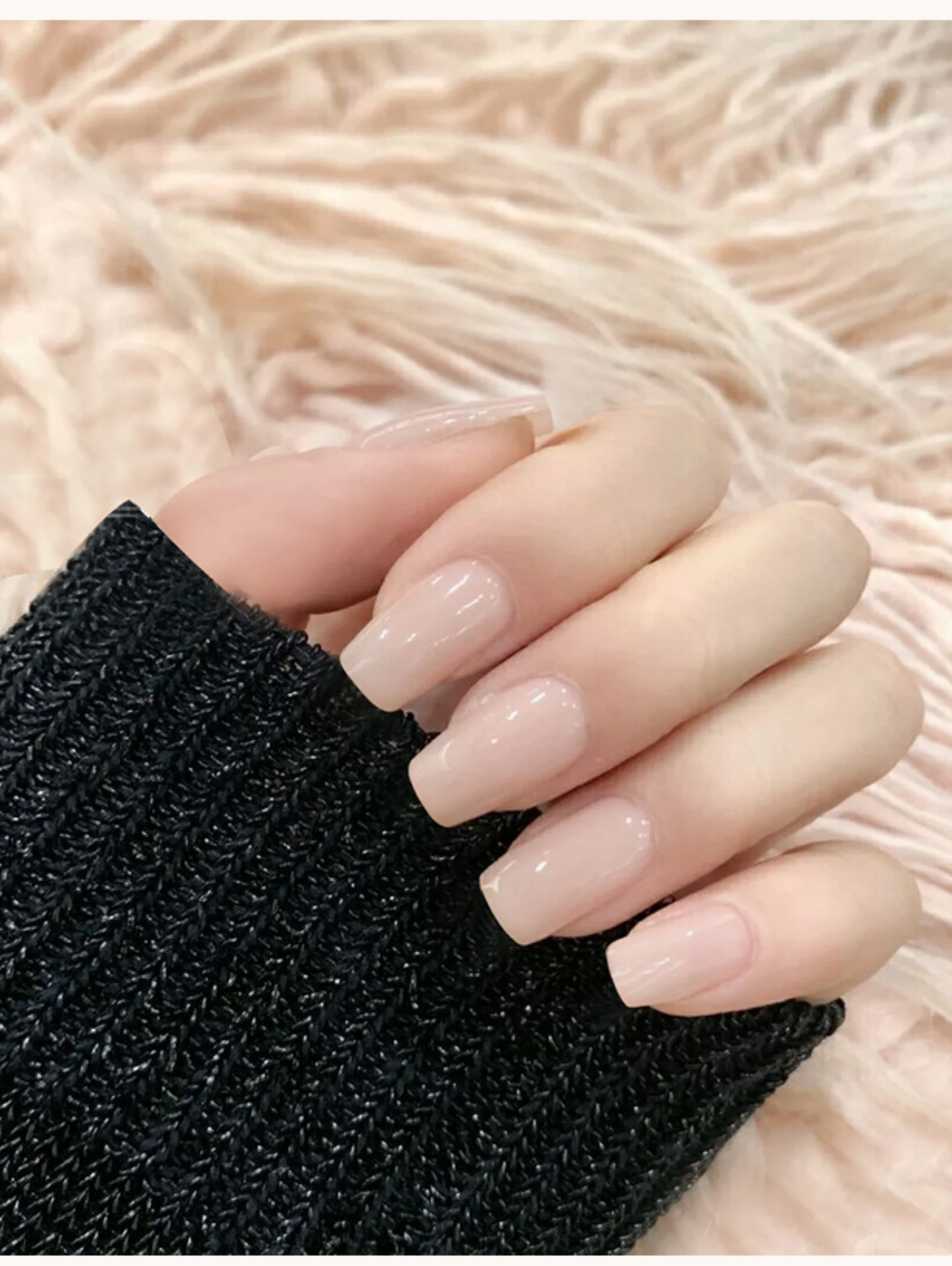 Кораллово-розовый накладные ногти, однотонные, дизайн ногтей